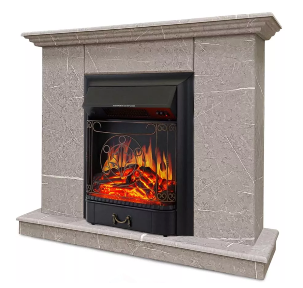 Каминокомплект Хорошие Камины Марс с очагом Royal Flame Majestic FX Black мрамор в ДНР