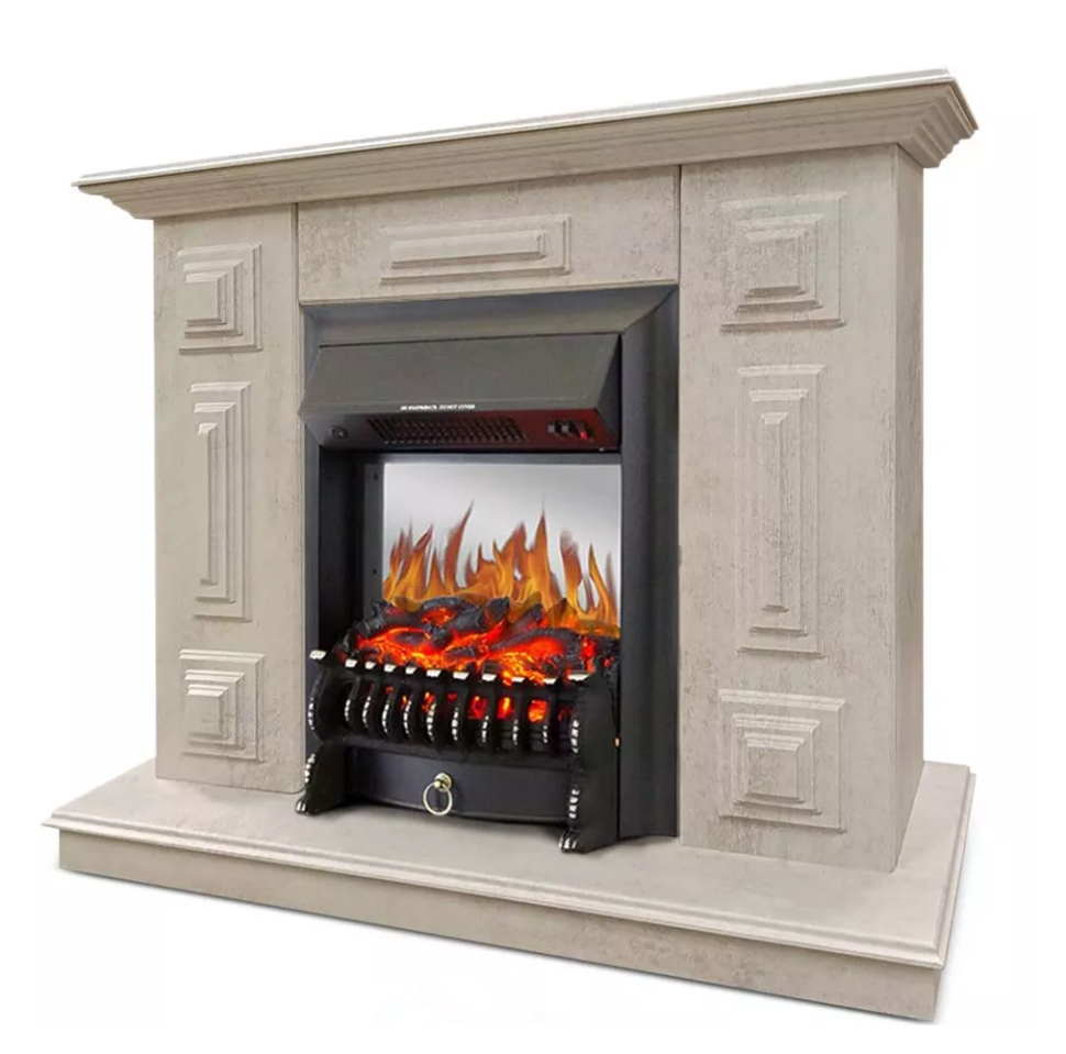 Каминокомплект Хорошие Камины Юпитер с очагом Royal Flame Fobos FX M Black цемент в ДНР