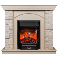 Электрокамин RealFlame Elford WT белый дуб с очагом Majestic Lux Black Электрокамин RealFlame Elford WT белый дуб с очагом Majestic Lux Black