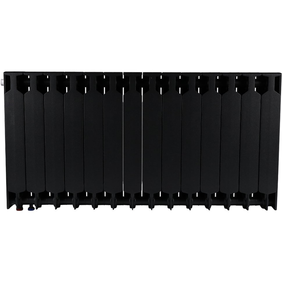 Биметаллический радиатор отопления Rifar Supremo Ventil SVR 500 14 секций нижнее правое подключение антрацит в ДНР