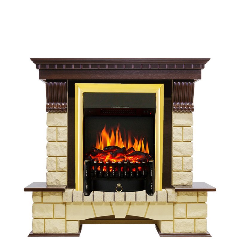 Каминокомплект Royal Flame Pierre Luxe шампань с очагом Fobos FX Brass в ДНР