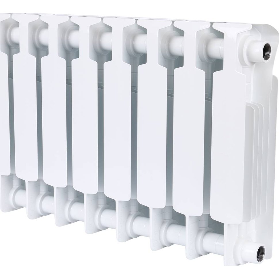 Биметаллический радиатор отопления Rifar Monolit 350 боковое подключение 8 секций белый RAL 9016 в ДНР