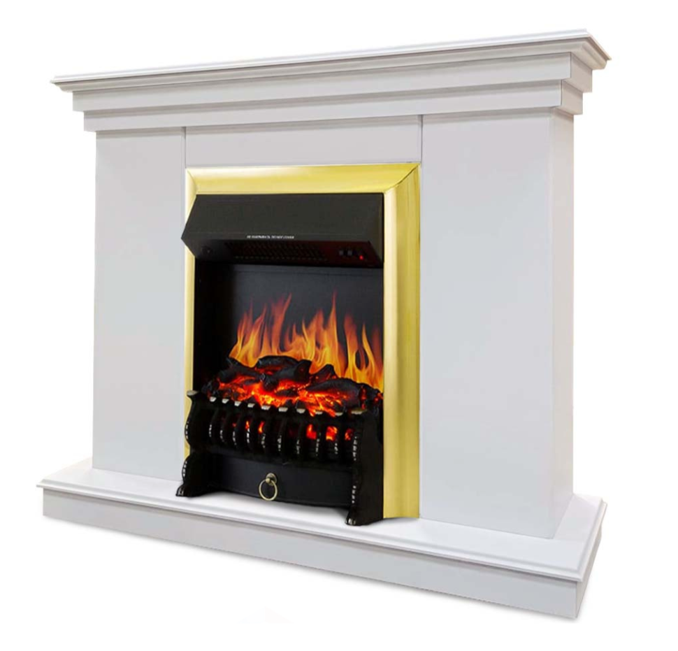 Каминокомплект Хорошие Камины Марс с очагом Royal Flame Fobos FX Brass белый в ДНР