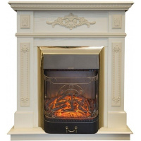 Каминокомплект RealFlame Lilian STD/EUG WT с очагом Majestic Lux Brass S в ДНР