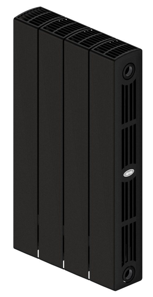 Биметаллический радиатор отопления Rifar Supremo Ventil SVR 350 4 секции нижнее правое подключение антрацит в ДНР