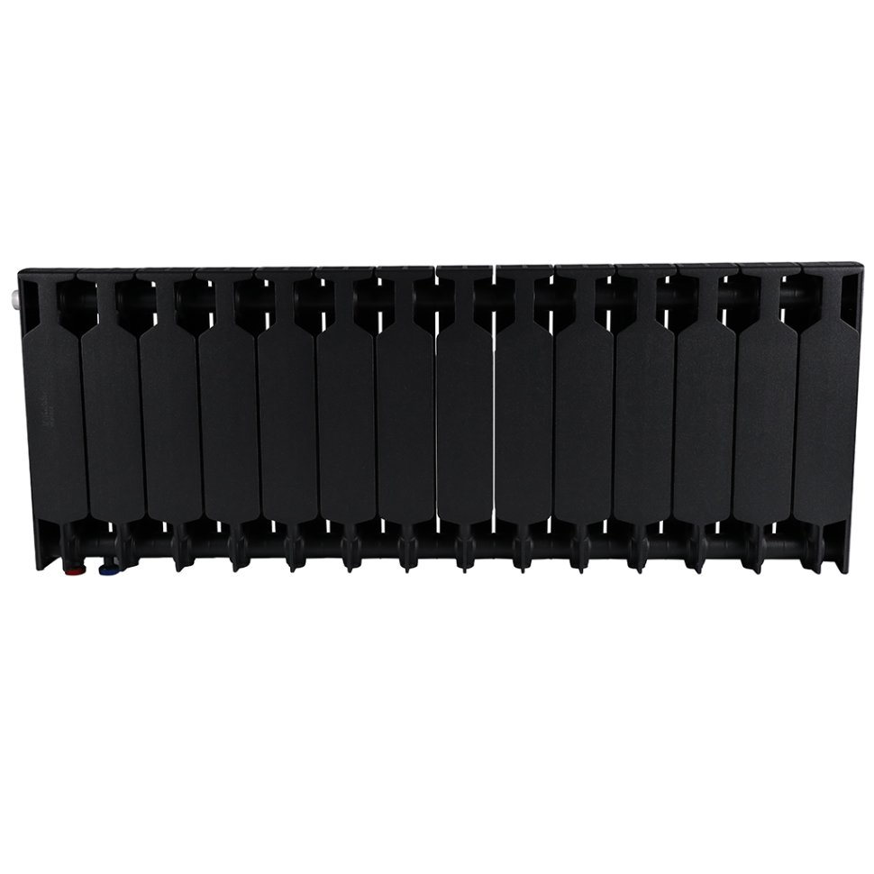 Биметаллический радиатор отопления Rifar Supremo Ventil SVR 350 14 секций нижнее правое подключение антрацит в ДНР