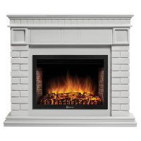 Каминокомплект Firelight Bricks 25U (угловой) с очагом Electrolux EFP/P-2520LS камень белый/белая эмаль в ДНР