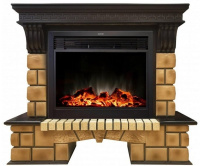 Каминокомплект RealFlame Stone Brick 26 с очагом MoonBlaze LUX Black/Brass в ДНР