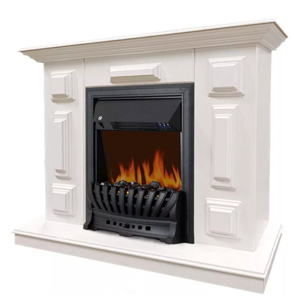 Каминокомплект Хорошие Камины Юпитер с очагом Royal Flame Aspen Black белый в ДНР