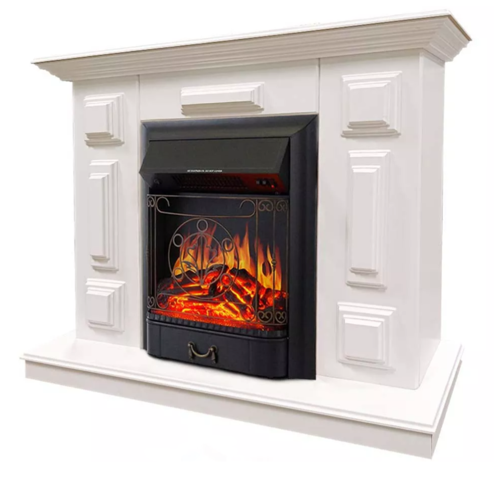 Каминокомплект Хорошие Камины Юпитер с очагом Royal Flame Majestic FX Black белый в ДНР