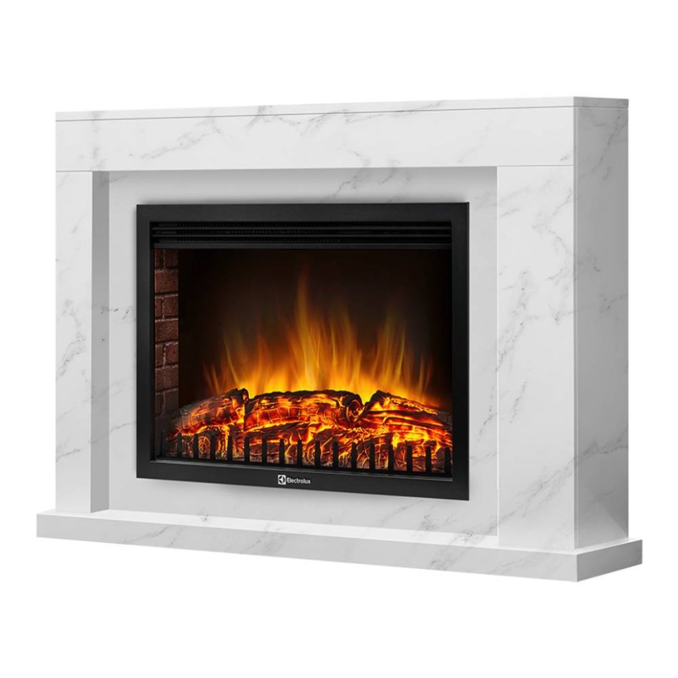 Каминокомплект Firelight Simple 25 с очагом Electrolux EFP/P-2520LS белый мрамор в ДНР