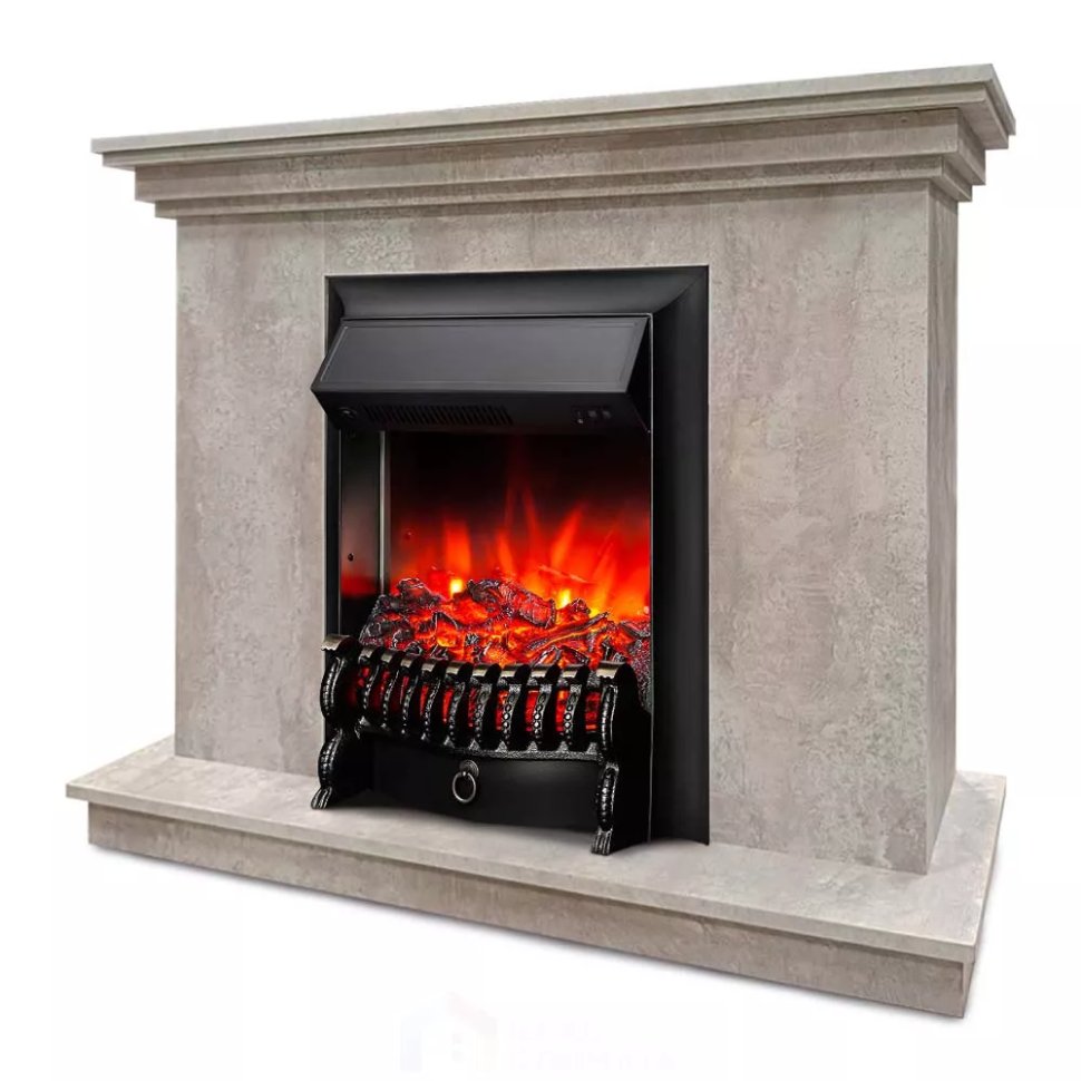 Каминокомплект Хорошие Камины Марс с очагом RealFlame Fobos Lux Black цемент в ДНР