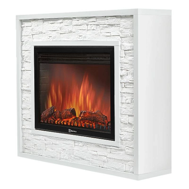Каминокомплект Firelight Loft 30 с очагом Electrolux EFP/P-3020LS камень белый/белая эмаль в ДНР