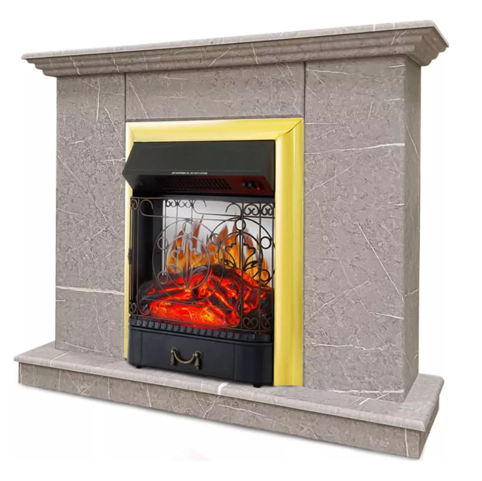 Каминокомплект Хорошие Камины Марс с очагом Royal Flame Majestic FX M Brass мрамор в ДНР