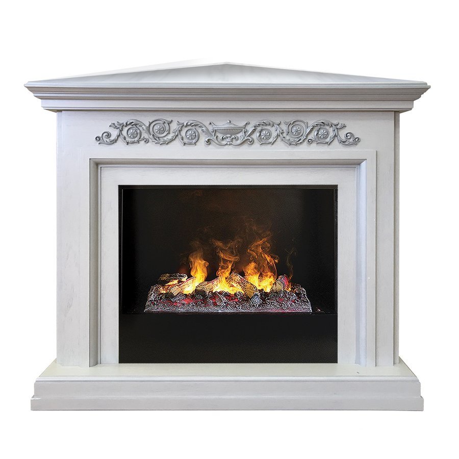 Каминокомплект RealFlame Leticia Corner 26 WT 3D Cassette 630 + Black вставка в ДНР