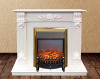 Каминокомплект RealFlame Ottawa STD/EUG WT с очагом Fobos Lux Brass S в ДНР