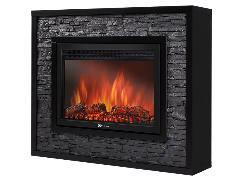 Каминокомплект Firelight Loft 30 с очагом Electrolux EFP/P-3020LS камень черный/черная эмаль в ДНР