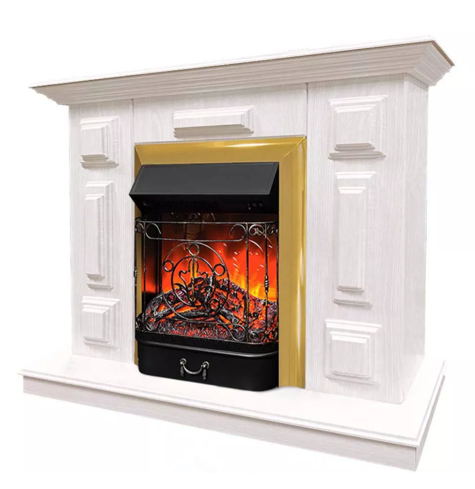 Каминокомплект Хорошие Камины Юпитер с очагом RealFlame Majestic Lux BR S белое дерево в ДНР