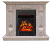 Каминокомплект Хорошие Камины Юпитер с очагом Royal Flame Majestic FX Black мрамор в ДНР