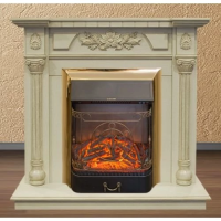 Каминокомплект RealFlame Dacota STD/EUG WT с очагом Majestic Lux Brass S в ДНР