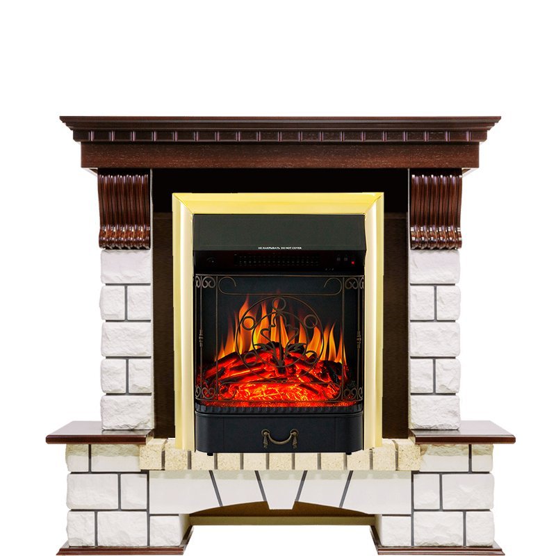 Каминокомплект Royal Flame Pierre Luxe с очагом Majestic FX Brass в ДНР