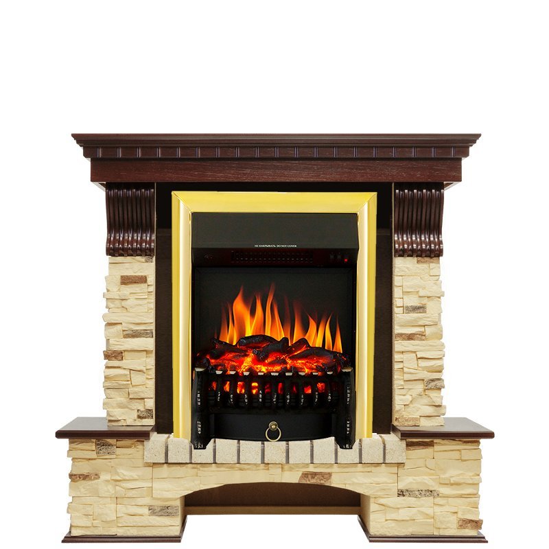 Каминокомплект Royal Flame Pierre Luxe сланец с очагом Fobos FX Brass в ДНР