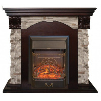 Каминокомплект RealFlame Dublin ROCKSTD/EUG AO с очагом Majestic s Lux Black/Brass в ДНР