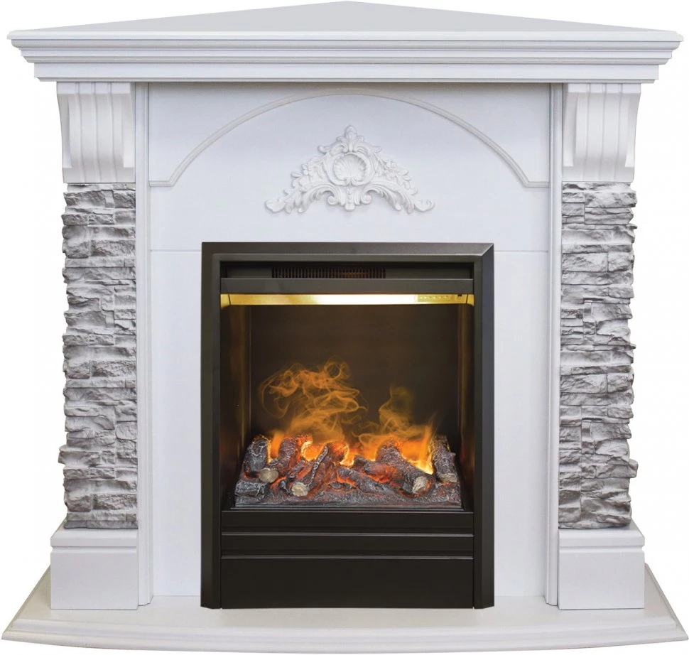 Каминокомплект RealFlame Athena Corner GR STD/EUG/25/25'5 WT с очагом 3D Olympic в ДНР