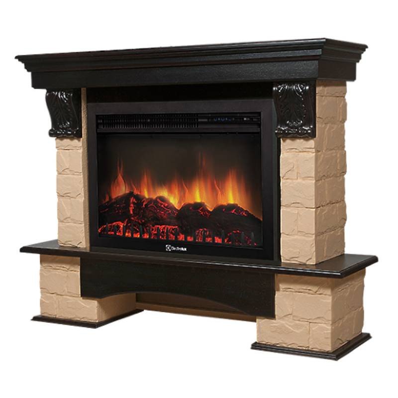 Каминокомплект Firelight Forte 30S с очагом Electrolux EFP/P-3020LS камень бежевый/шпон венге в ДНР