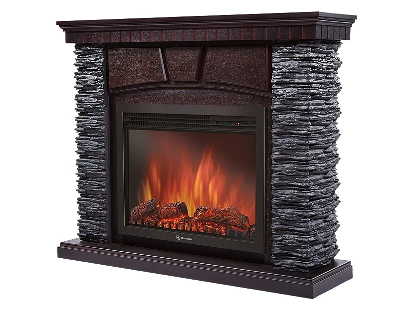 Каминокомплект Firelight Porto 25 с очагом Electrolux EFP/P-2520LS камень черный/шпон венге в ДНР