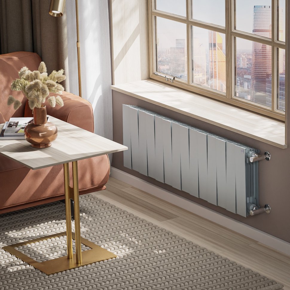 Биметаллический радиатор отопления Royal Thermo PianoForte 300 серебристый VR80 14 секц. в ДНР