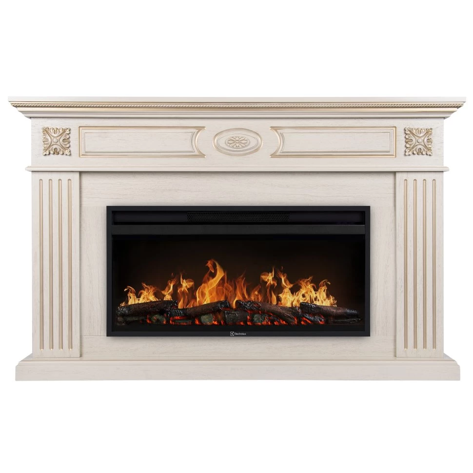 Каминокомплект Electrolux EFP/P-3620LS портал Siena 42/40/36 сл. кость с зол. патиной в ДНР