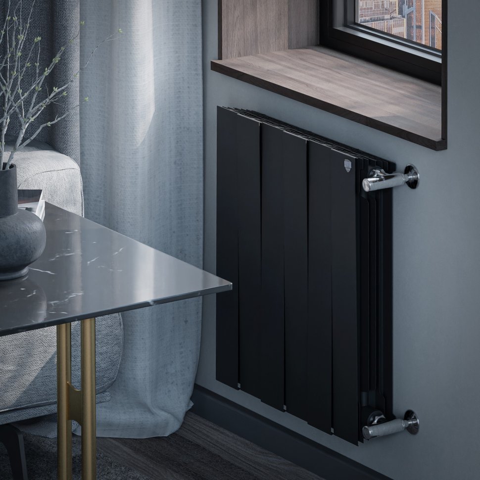 Биметаллический радиатор отопления Royal Thermo PianoForte 500 черный 6 секций в ДНР