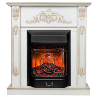 Электрокамин RealFlame Anita WT дуб белый с золотой патиной с очагом Majestic Lux Black Электрокамин RealFlame Anita WT дуб белый с золотой патиной с очагом Majestic Lux Black