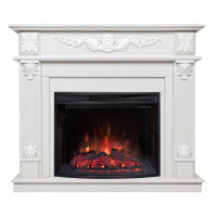 Электрокамин RealFlame Philadelphia 25,5/26 WT белое золото с очагом Evrika 25,5 LED Электрокамин RealFlame Philadelphia 25,5/26 WT белое золото с очагом Evrika 25,5 LED