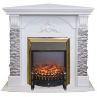 Каминокомплект RealFlame Athena Corner GR STD/EUG/25/25'5 WT с очагом Fobos s Lux Black/Brass в ДНР
