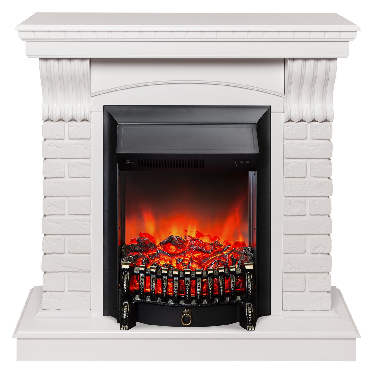 Электрокамин RealFlame Jazz WT белый с очагом Fobos Lux Black Электрокамин RealFlame Jazz WT белый с очагом Fobos Lux Black