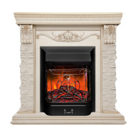 Электрокамин RealFlame Patricia WT белый дуб с золотой патиной с очагом Majestic Lux Black RC Электрокамин RealFlame Patricia WT белый дуб с золотой патиной с очагом Majestic Lux Black RC