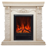 Электрокамин RealFlame Patricia WT белый дуб с золотой патиной с очагом Eugene Электрокамин RealFlame Patricia WT белый дуб с золотой патиной с очагом Eugene