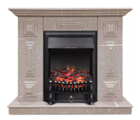 Каминокомплект Хорошие Камины Юпитер с очагом Royal Flame Fobos FX Black мрамор в ДНР
