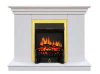 Каминокомплект Хорошие Камины Марс с очагом Royal Flame Fobos FX Brass белый в ДНР