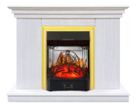 Каминокомплект Хорошие Камины Марс с очагом Royal Flame Majestic FX M Brass белое дерево в ДНР