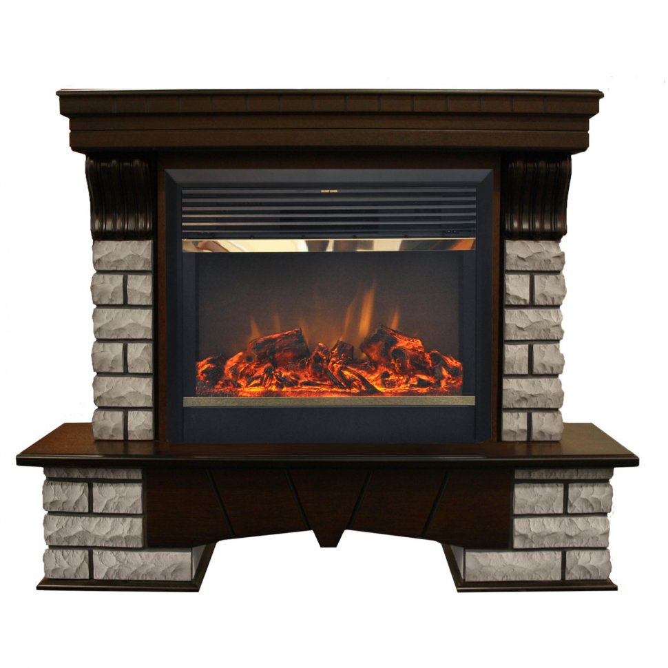 Каминокомплект RealFlame Country Rock 26 с очагом MoonBlaze LUX Black/Brass в ДНР