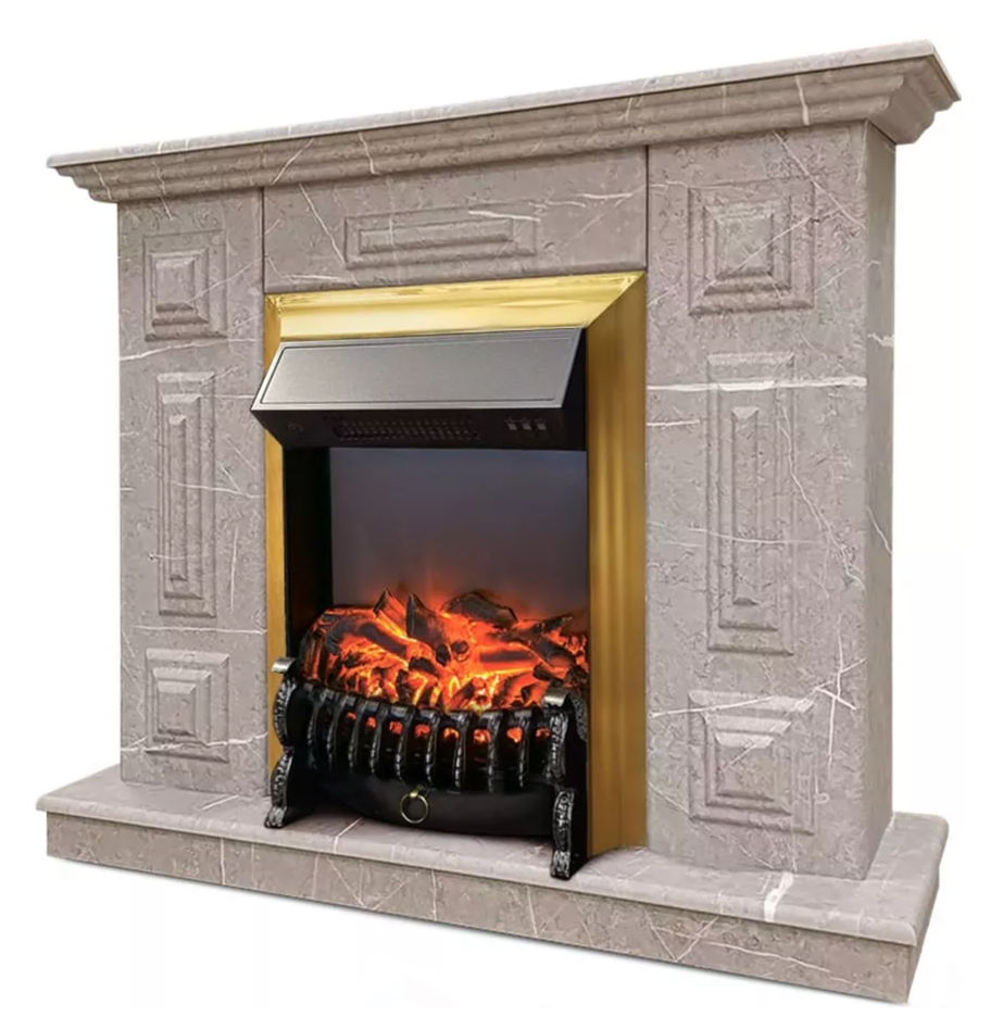 Каминокомплект Хорошие Камины Юпитер с очагом RealFlame Fobos Lux BR S мрамор в ДНР