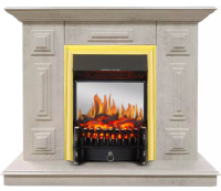 Каминокомплект Хорошие Камины Юпитер с очагом Royal Flame Fobos FX M Brass цемент в ДНР
