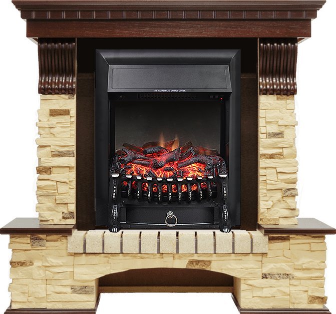 Каминокомплект Royal Flame Pierre Luxe сланец с очагом Fobos FX Black в ДНР