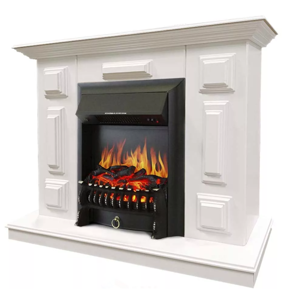 Каминокомплект Хорошие Камины Юпитер с очагом Royal Flame Fobos FX Black белый в ДНР