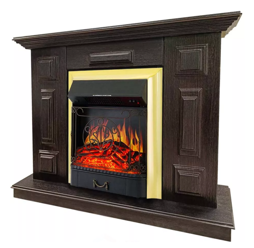 Каминокомплект Хорошие Камины Юпитер с очагом Royal Flame Majestic FX Brass венге в ДНР