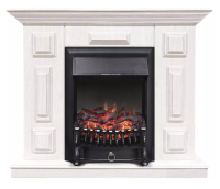 Каминокомплект Хорошие Камины Юпитер с очагом Royal Flame Fobos FX Black белое дерево в ДНР