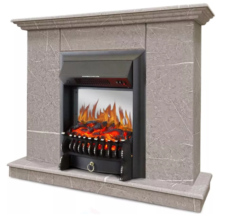 Каминокомплект Хорошие Камины Марс с очагом Royal Flame Fobos FX M Black мрамор в ДНР